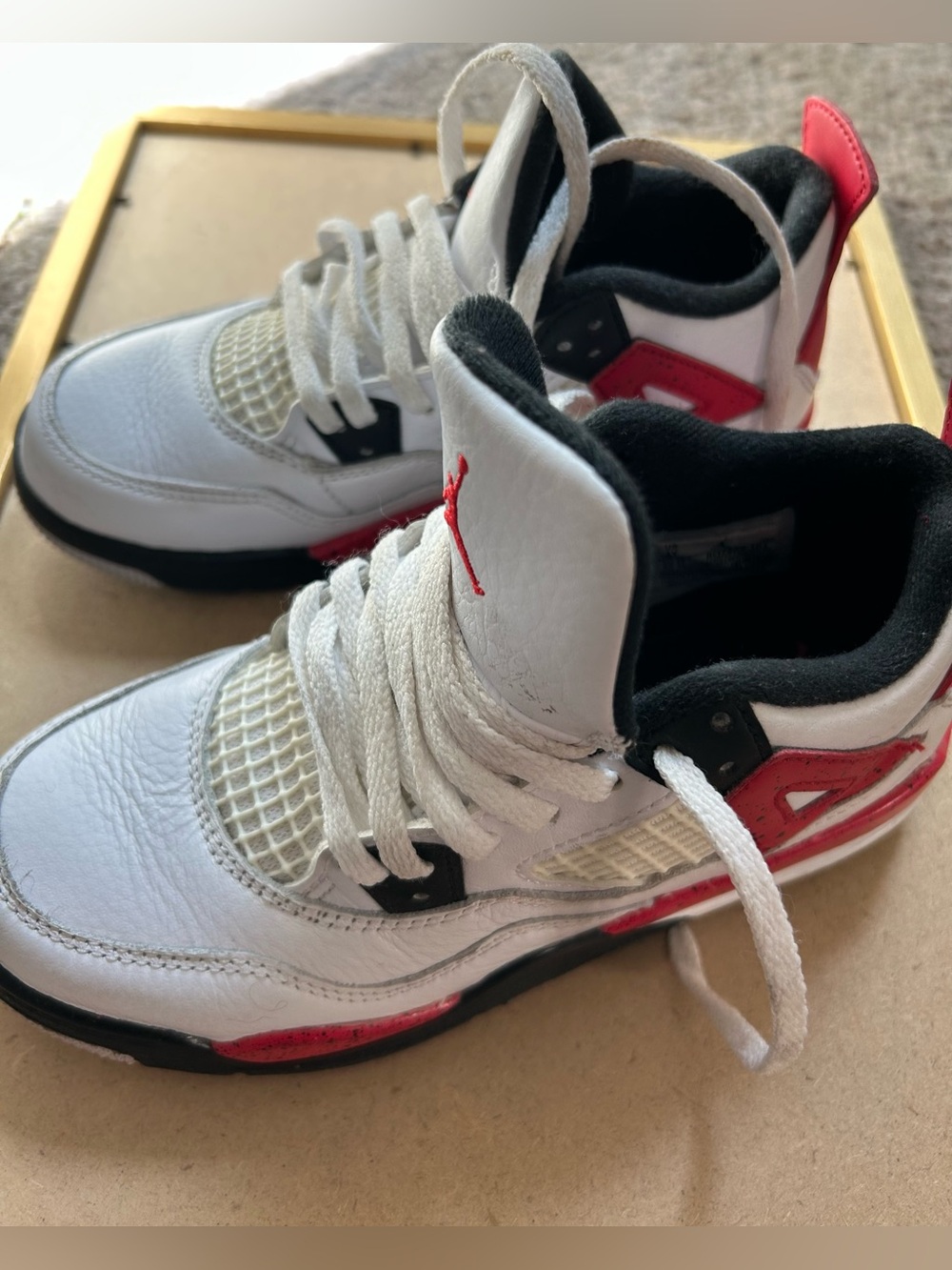 Jordan Kids White, Red & Black Mid-Top Sneakers